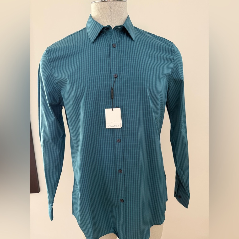 Calvin Klein Men's Teal Dress Shirt